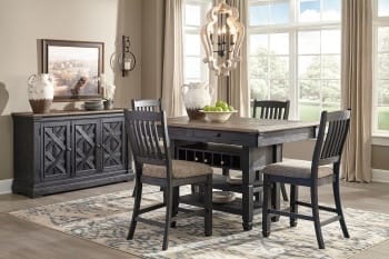 Ashley Tyler Creek 6 Piece Rectangular Counter Dining Set - Portland, OR | Key Home Furnishings