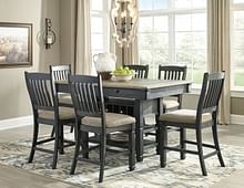 Ashley Tyler Creek 7 Piece Rectangular Counter Dining Set - Portland, OR | Key Home Furnishings