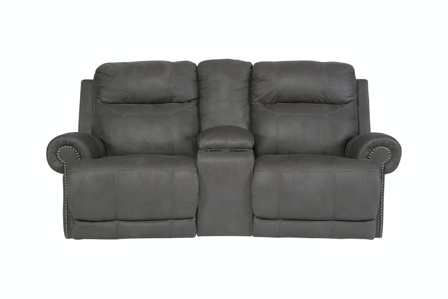 Ashley Living Room Austere Reclining Loveseat with Console 3840194