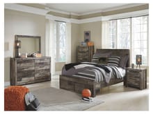 Ashley Bedroom Full Panel Bed with Storage Set B200-84S-87-89-31-36-46-92-B100-12