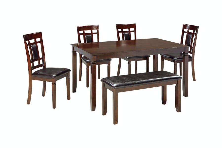 Ashley Dining Room Bennox Dining Table and Chairs with Bench (Set of 6) D384-325