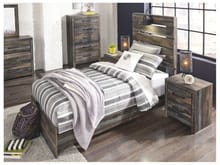 Ashley Bedroom Dresser and Mirror and Twin Panel Bed and 2 Nightstands Set B211-31-36-53-52-83-92-2