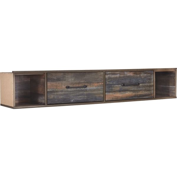 Ashley Bedroom Dresser and Mirror and Twin Panel Bed with Storage and 2 Nightstands Set B211-31-36-53-52-150-B100-11-92-2
