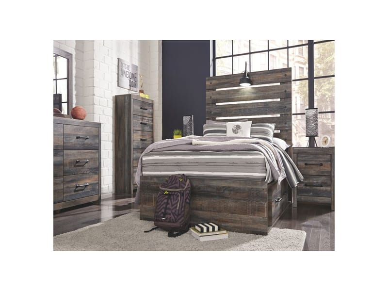 Ashley Bedroom Dresser and Mirror and Full Panel Bed with Storage Set B211-31-36-87-84-150-B100-12