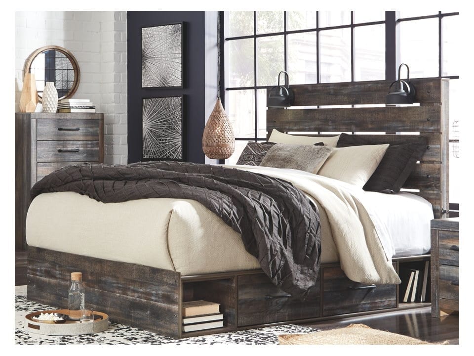 Ashley Bedroom Queen Panel Bed with Storage B211-57-54-60-2-B100-13