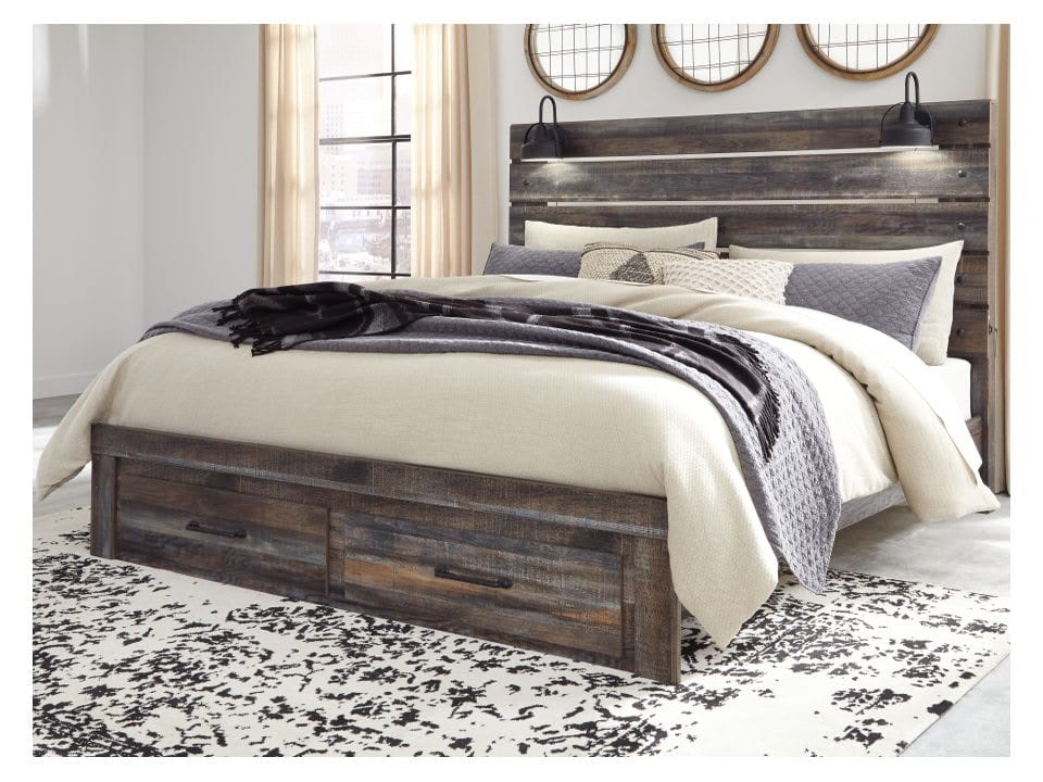 Ashley Bedroom King Panel Bed with Storage B211-58...