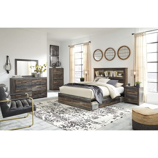 Ashley Bedroom Queen Bookcase Bed with Under Bed Storage B211-65-54-160-B100-13
