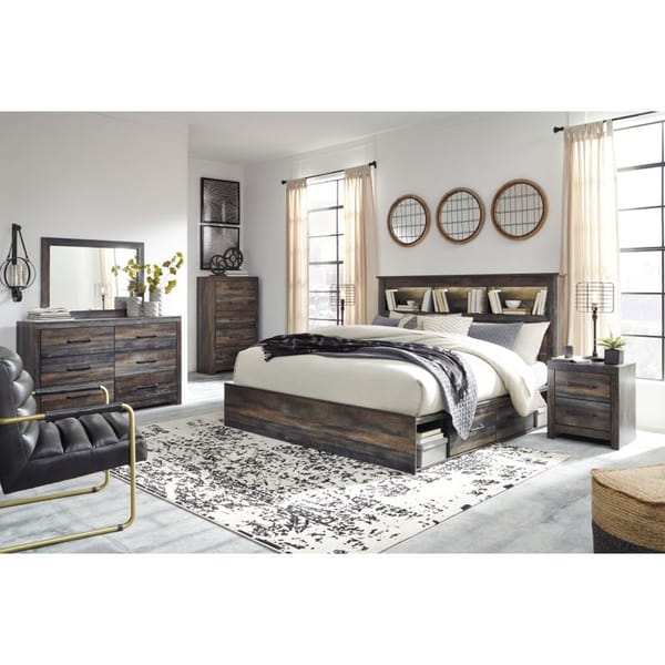 Ashley Bedroom King Bookcase Bed with Storage B211-69-56-160-B100-14