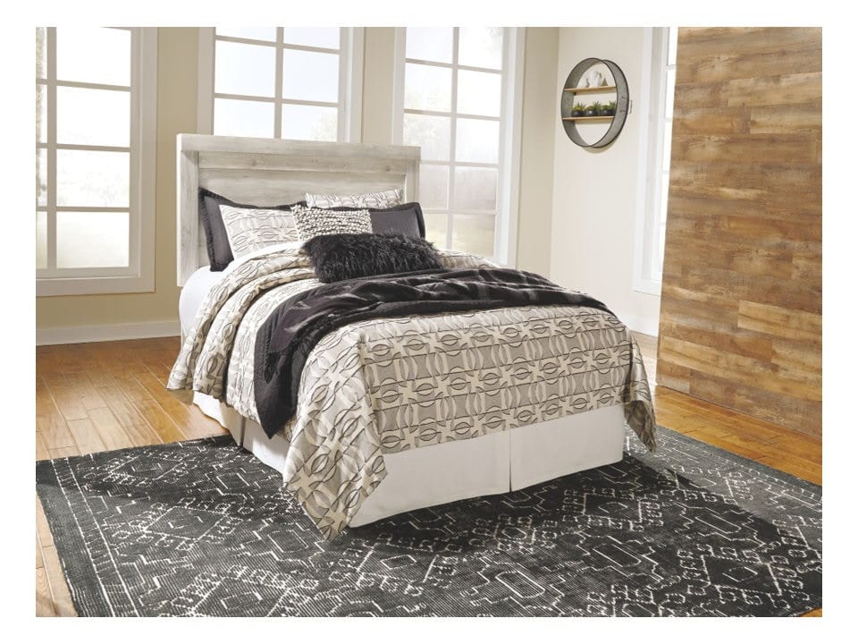 Ashley Bedroom Queen Headboard and Bolt on Metal F...
