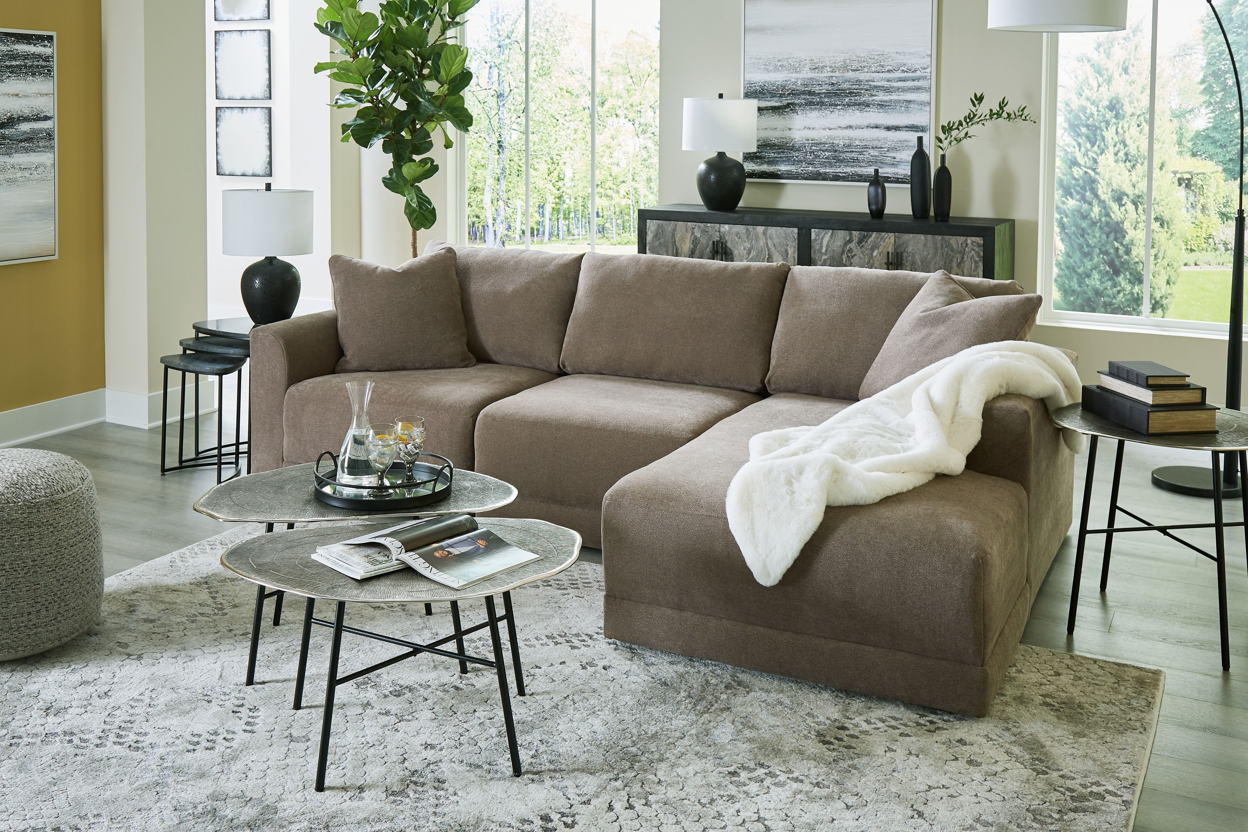 Ashley Living Room Right Arm Facing Corner Chaise 3 Pc Sectional 14603-64-46-17