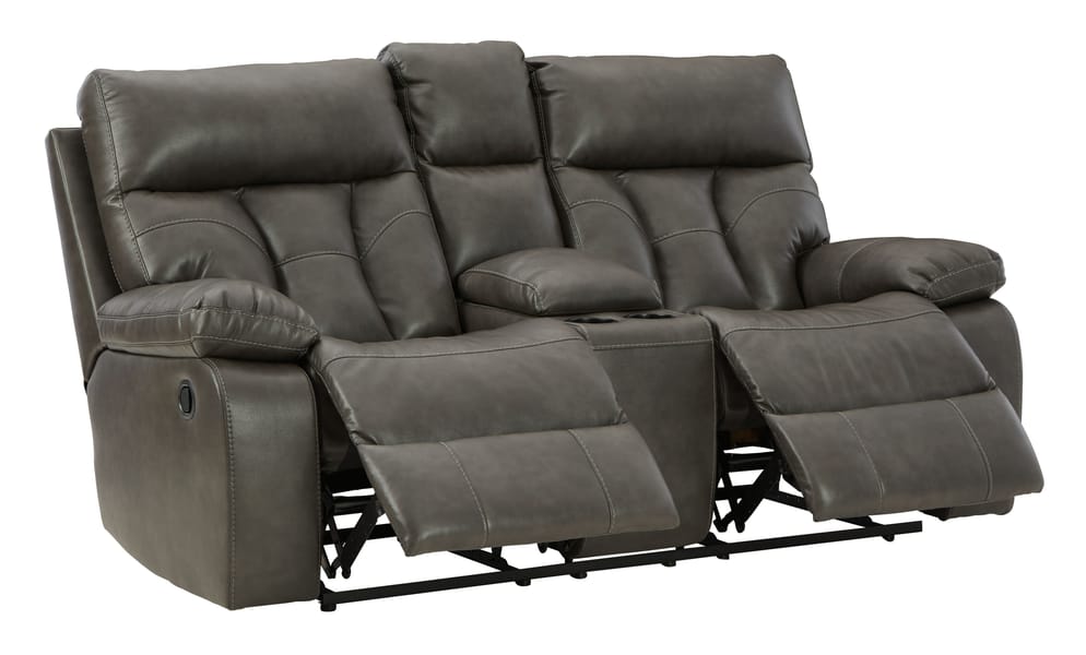 Ashley Living Room Double Reclining Loveseat with Console & Power 1480194