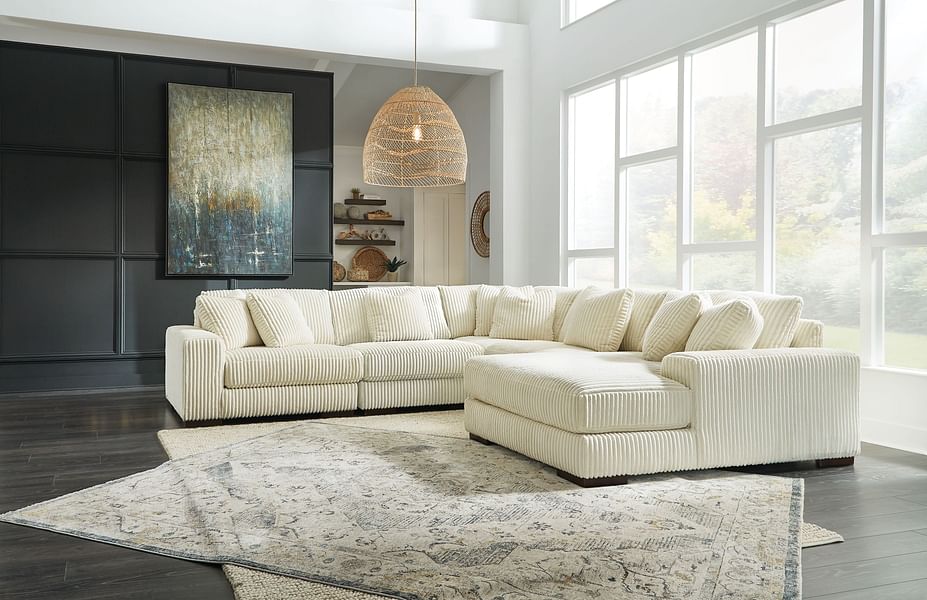 Linda 5 Pc Sectional in Beige Fabric