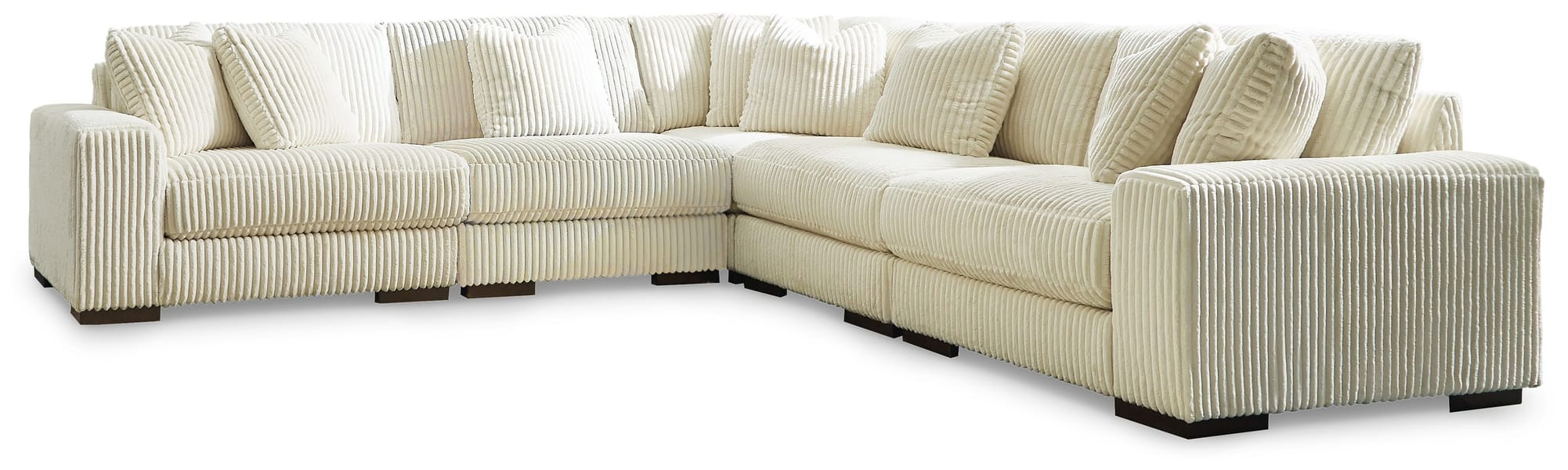 Linda 5 Pc Sectional in Beige Fabric