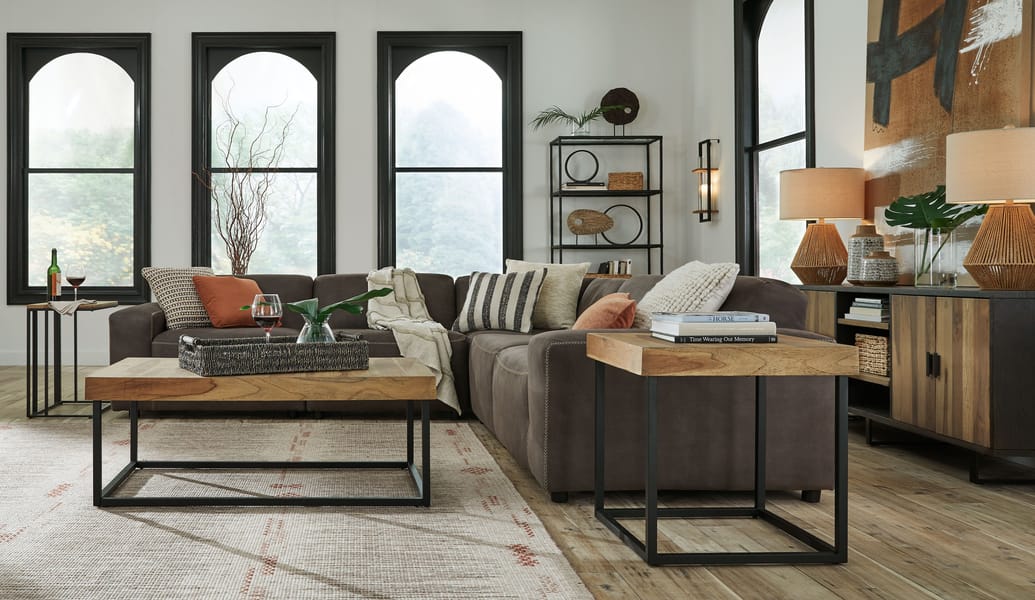Ashley Living Room Sectional With Ottoman 21301-64-46-2-77-65-08