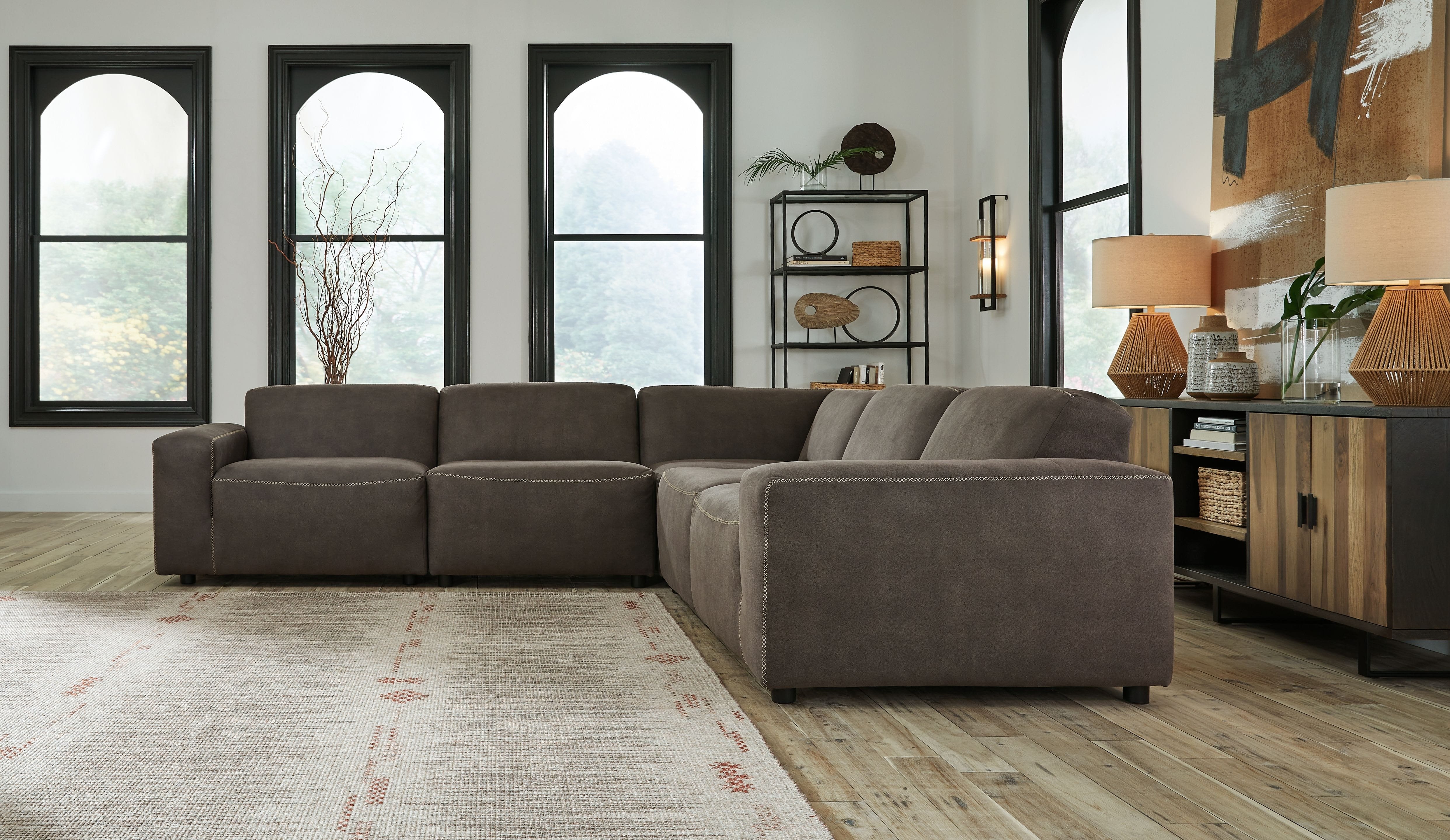 Ashley Living Room Left Arm Facing Corner Chair 5 Pc Sectional 21301-64-46-2-77-65