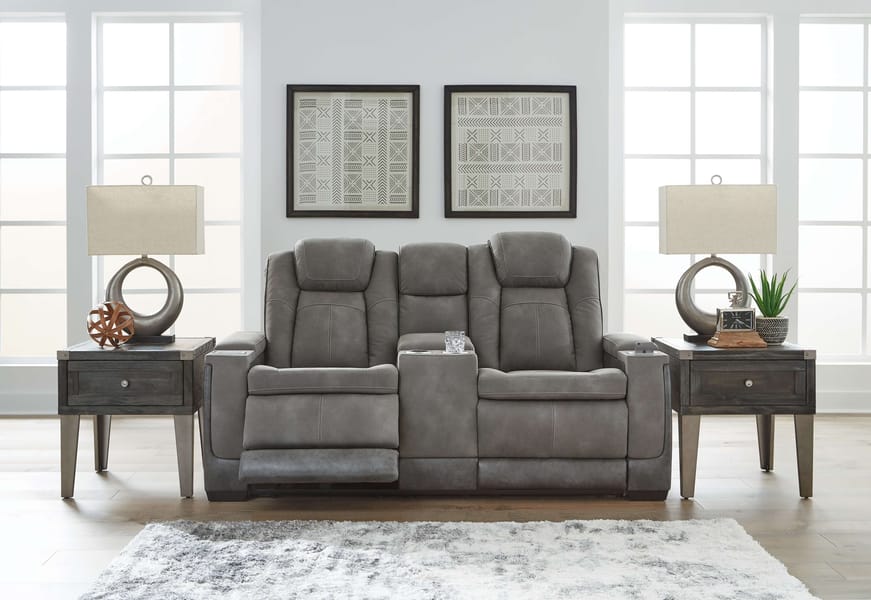Ashley Living Room 2 Piece Power Reclining Adjustable Headrest Living Room Set 22004-15-18
