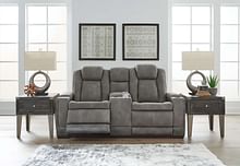 Ashley Living Room Power Reclining Console Loveseat with Adjustable Headrest 2200418