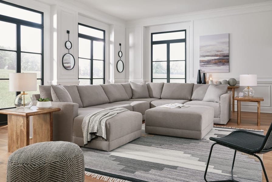 Ashley Living Room Left Arm Facing Corner Chaise 6 Pc Sectional 22201-16-46-3-77-65