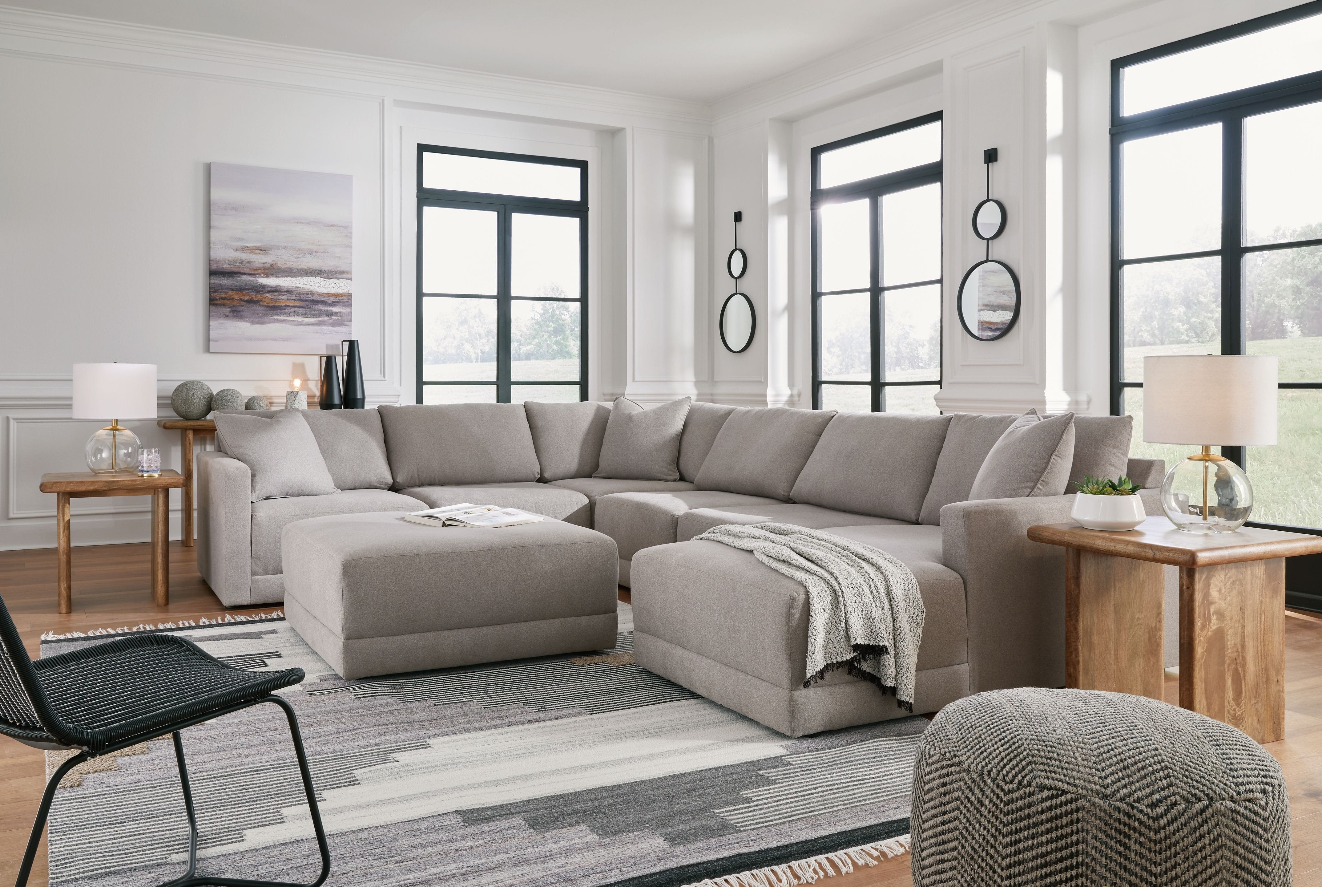 Ashley Living Room Sectional With Ottoman 22201-64-46-3-77-17-08