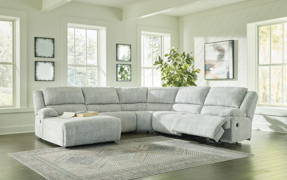 Ashley Living Room Left Arm Facing Press Back Chaise 5 Pc Sectional 29302-05-46-77-19-41