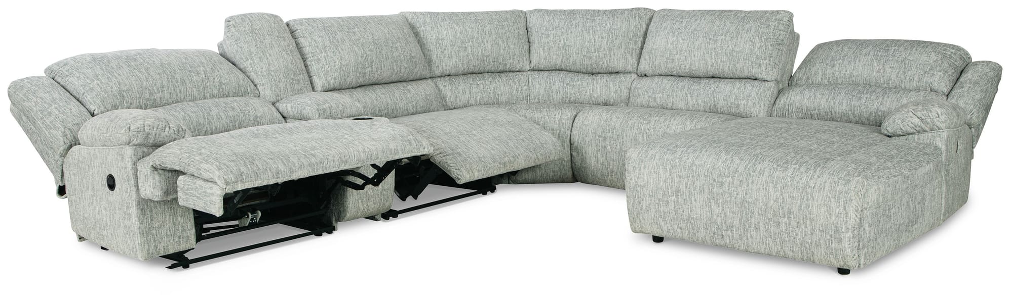 Ashley Living Room Left Arm Facing Recliner 6 Pc Sectional 29302-40-57-19-77-46-07