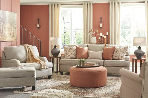 Ashley Living Room Chair and a Half with Ottoman 30803-23-14