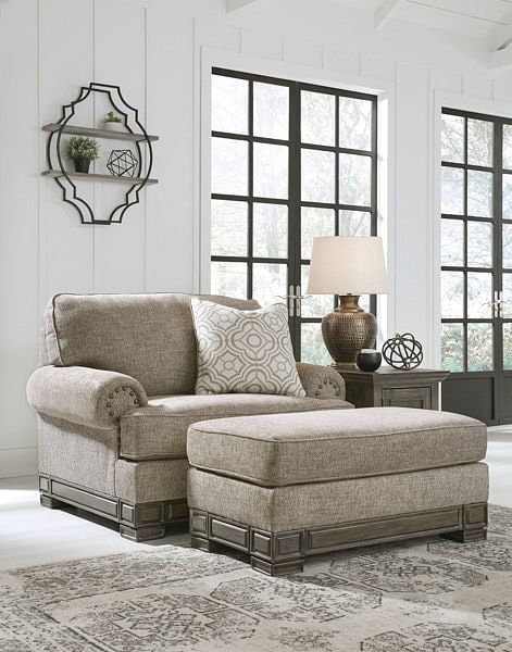 Ashley Living Room Chair and a Half with Ottoman 32302-23-14