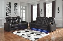 Ashley Living Room Power Reclining with Adjustable Headrest Sofa & Loveseat Set 37003-15-18