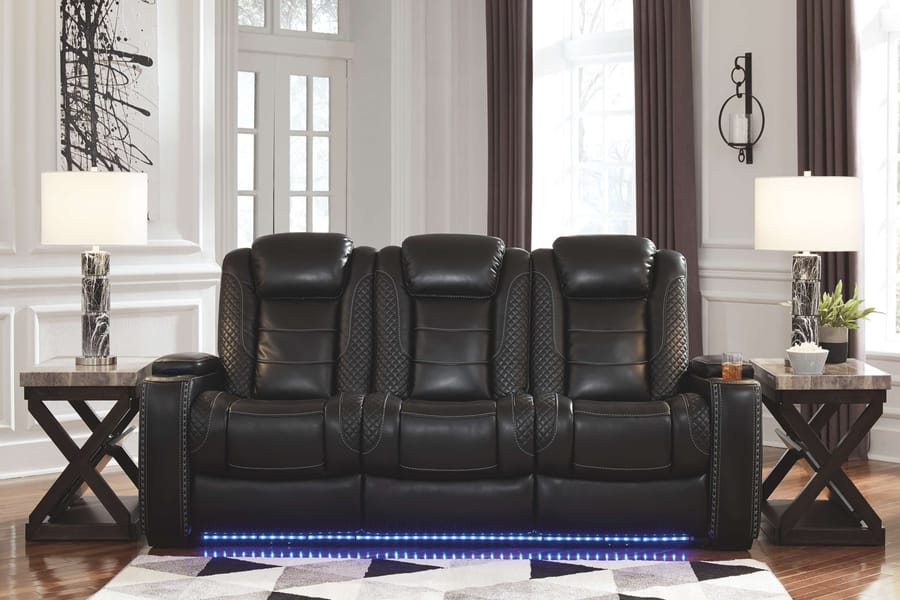 Ashley Living Room Power Reclining with Adjustable Headrest Sofa & Loveseat Set 37003-15-18