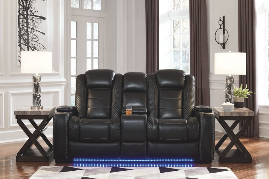 Ashley Living Room Power Reclining with Adjustable Headrest Sofa & Loveseat Set 37003-15-18