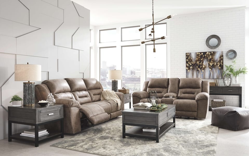 Ashley Living Room Power Reclining Sofa & Loveseat Set 39905-87-96