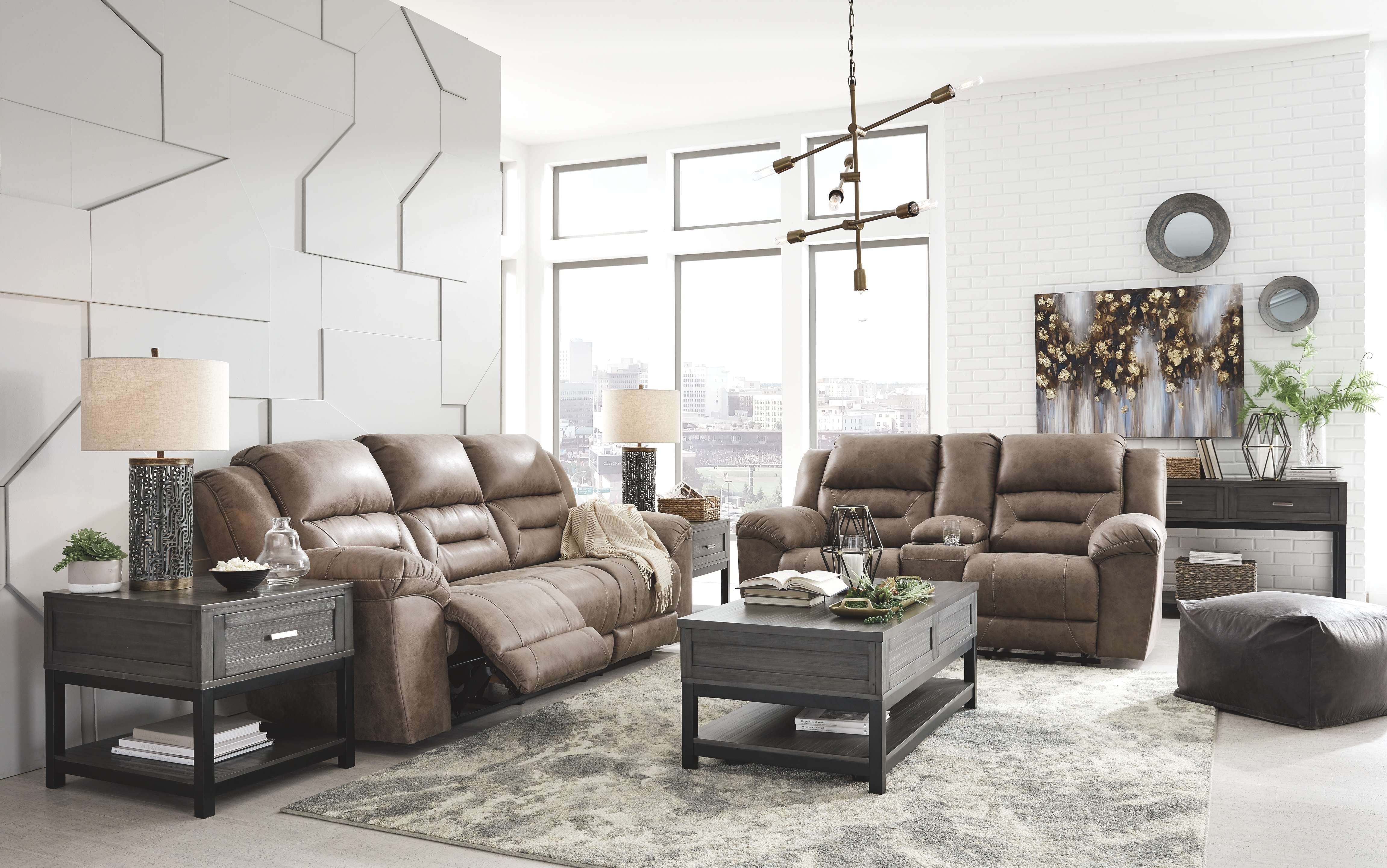 Ashley Living Room Power Reclining Sofa & Loveseat Set 39905-87-96