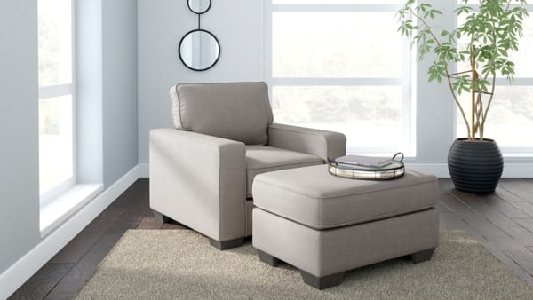Ashley Living Room Chair with Ottoman 55104-20-14