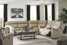 Ashley Living Room 4 Piece Power Reclining Adjustable Headrest Living Room Set 59302-47-77-18-13