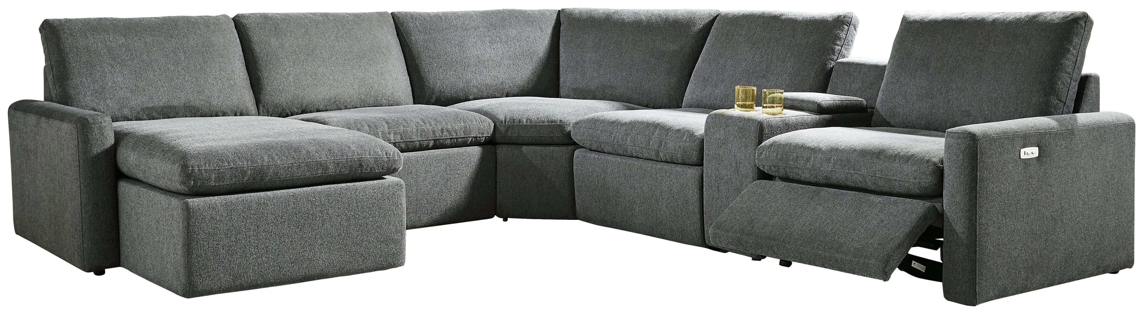 Ashley Living Room Left Arm Facing Corner Chaise 6 Piece Power Sectional 60508-16-46-77-31-57-62