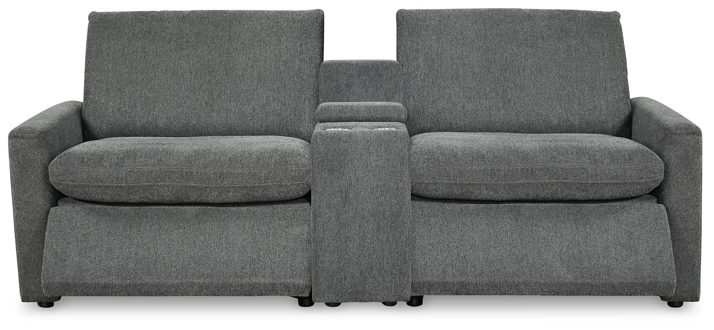 Ashley Living Room Left Arm Facing Recliner With Console 3 Pc Power Sectional 60508-58-57-62