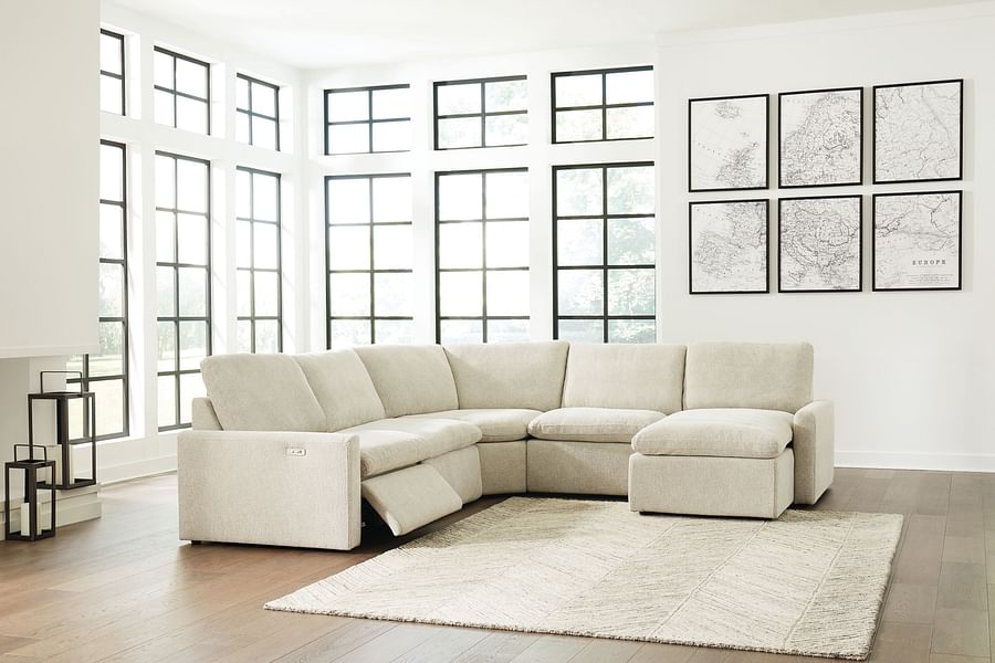Ashley Living Room Right Arm Facing Corner Chaise 5 Pc Power Sectional 60509-58-31-77-46-17