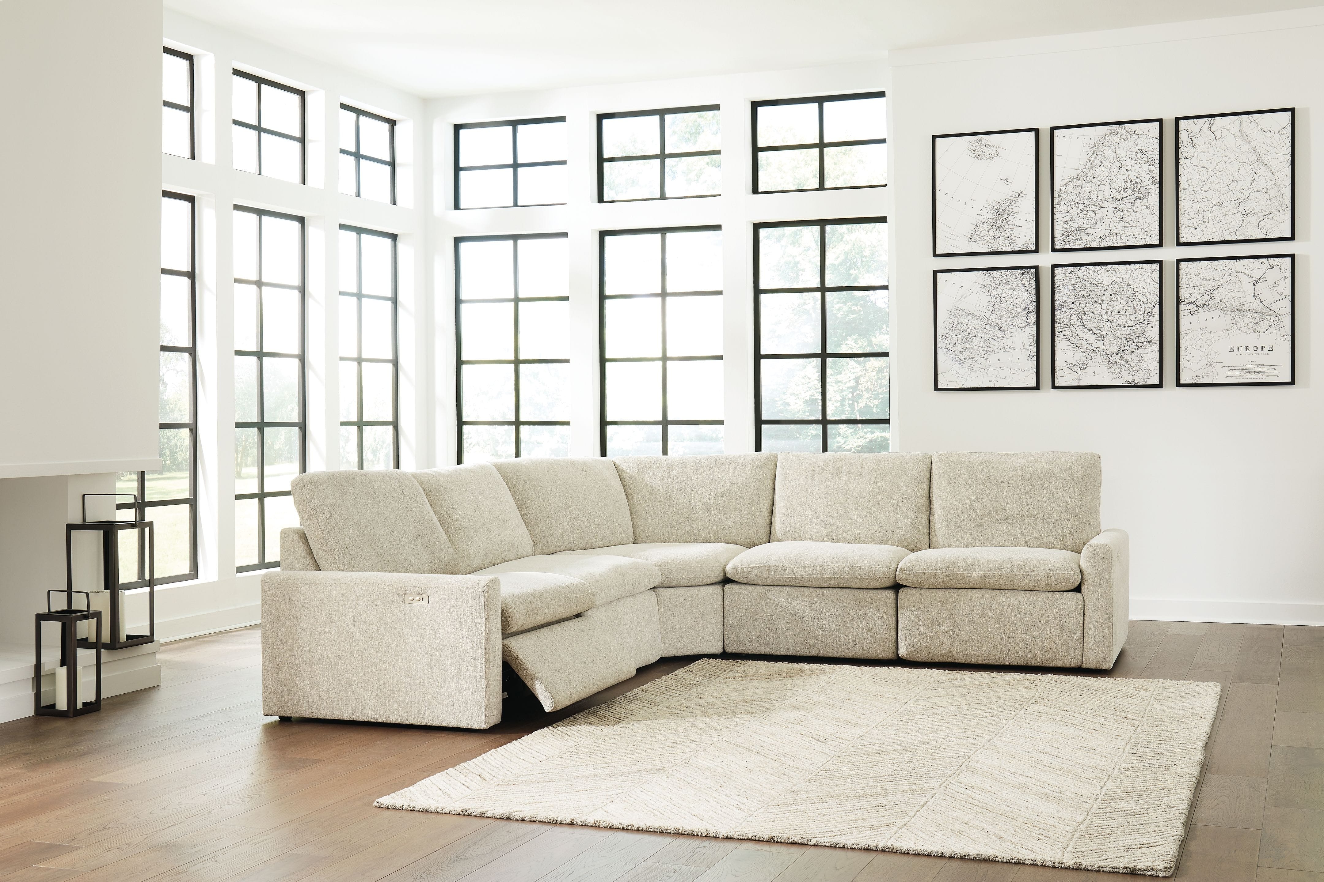 Ashley Living Room Left Arm Facing Recliner 5 Pc Power Sectional 60509-58-31-77-46-62