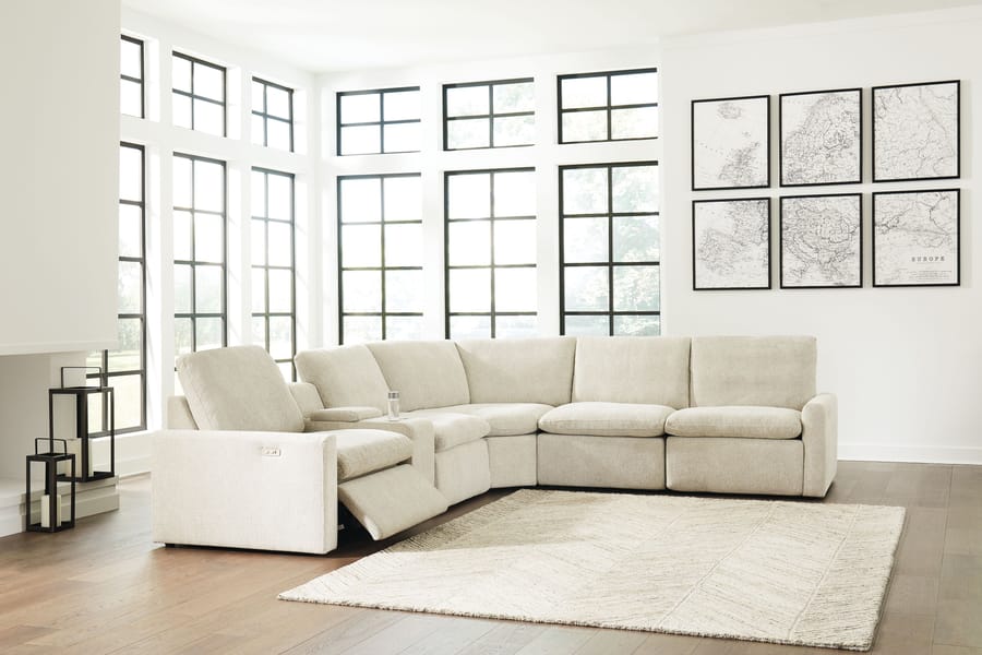 Ashley Living Room Left Arm Facing Recliner 6 Pc Power Sectional 60509-58-57-31-77-46-62