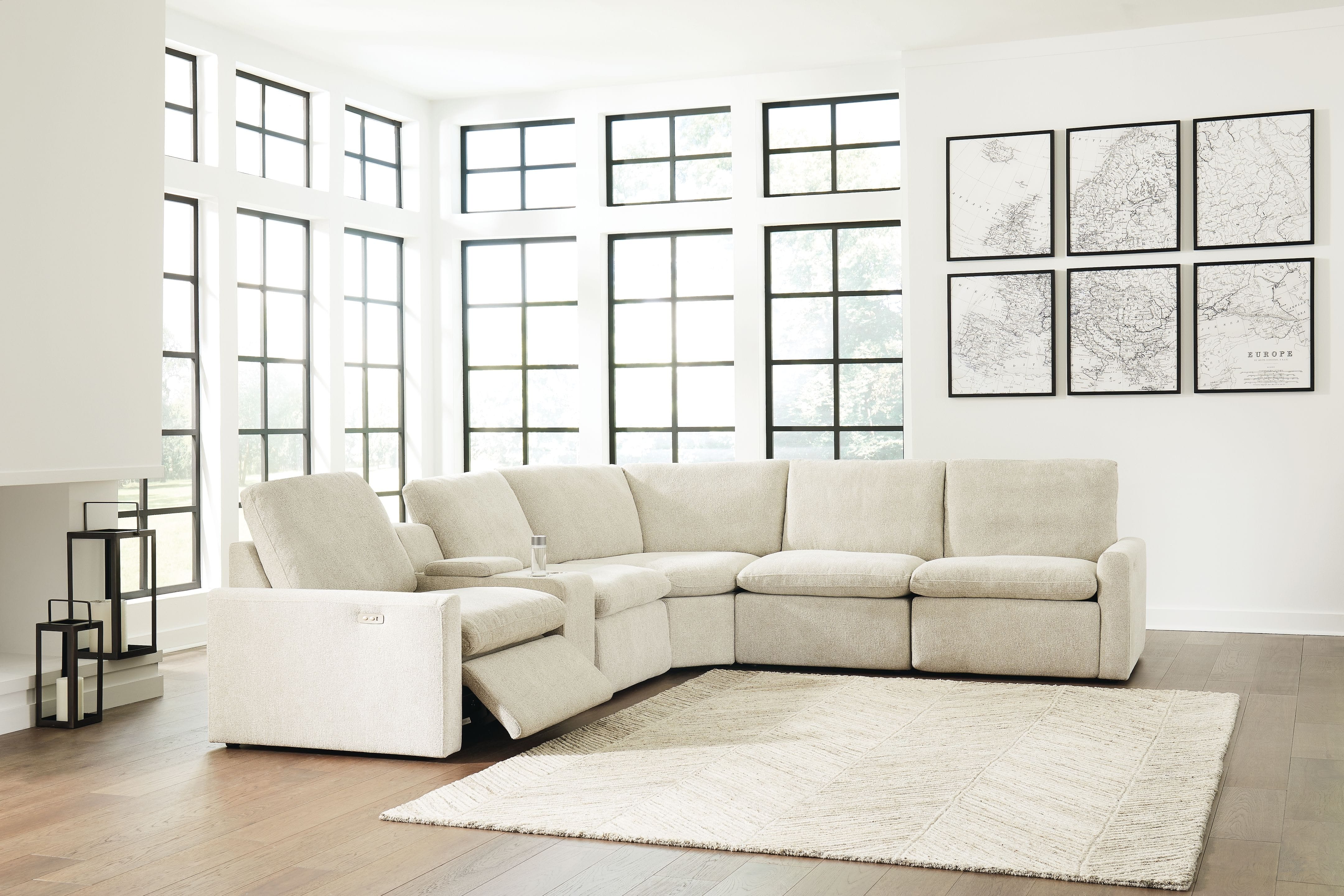 Ashley Living Room Left Arm Facing Recliner 6 Pc Power Sectional 60509-58-57-31-77-46-62