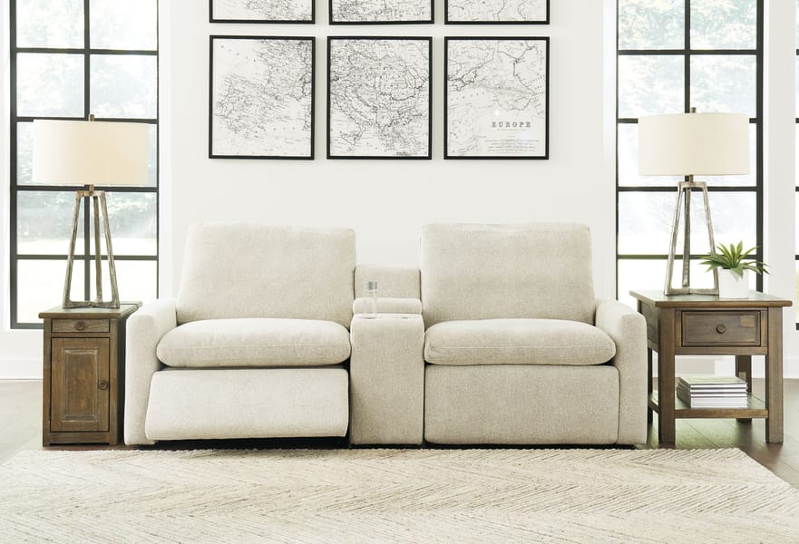 Ashley Living Room Left Arm Facing Recliner With Console 3 Pc Power Sectional 60509-58-57-62