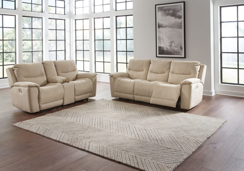 Ashley Living Room 2 Piece Power Reclining Sofa and Loveseat 60807-15-18