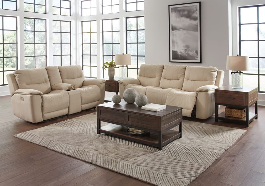 Ashley Living Room 2 Piece Power Reclining Sofa and Loveseat 60807-15-18