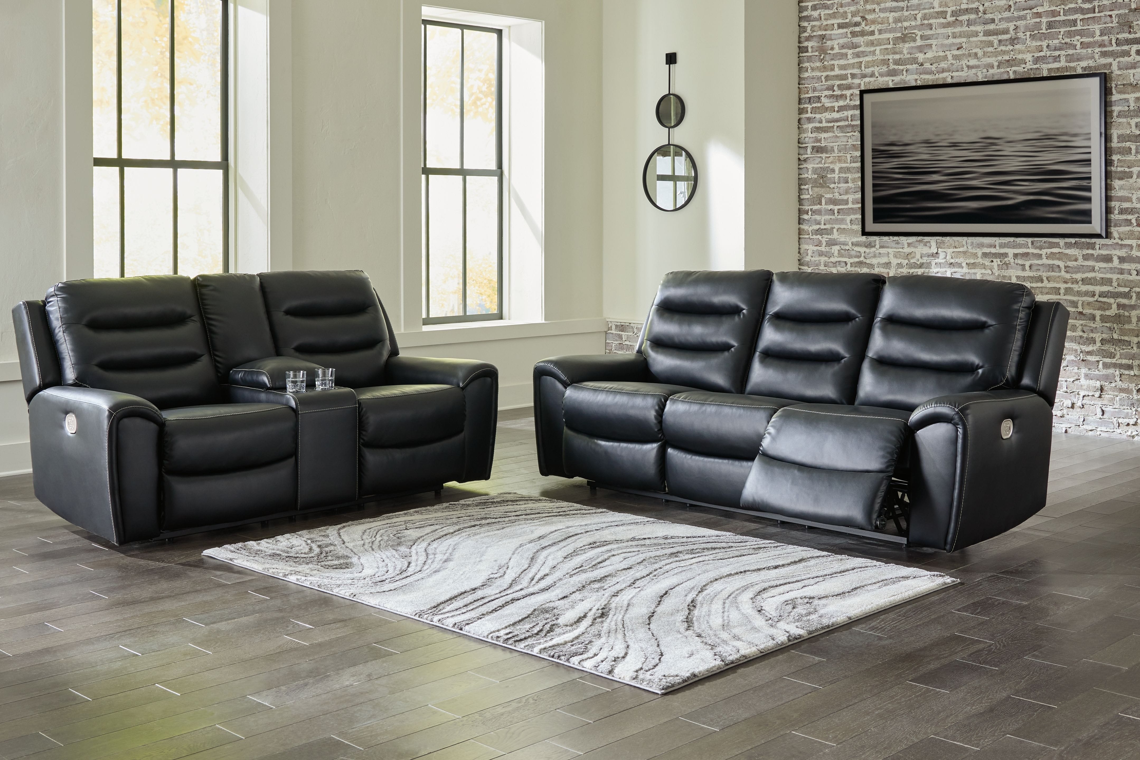 Ashley Living Room 2 Piece Power Reclining Sofa and Loveseat 61105-18-15