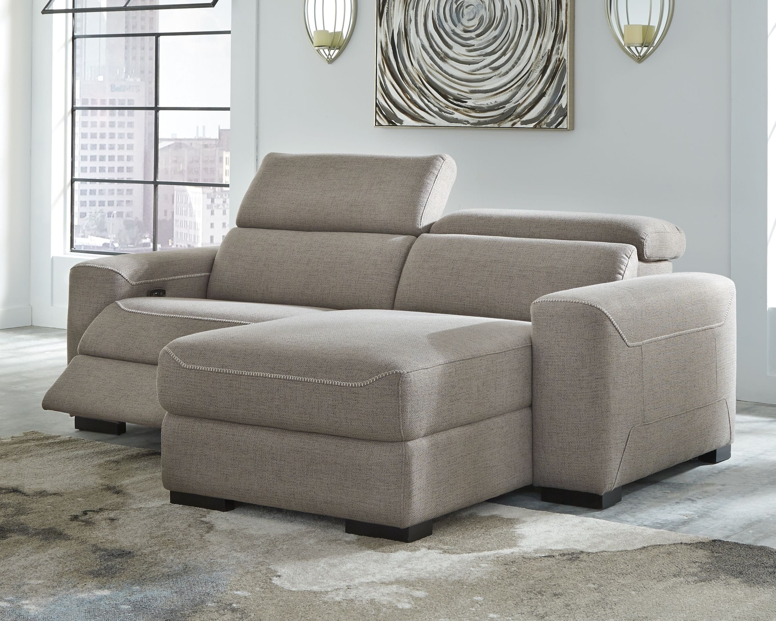 Ashley Living Room Left Arm Facing Power Recliner 2 Pc Sectional 77005-58-97