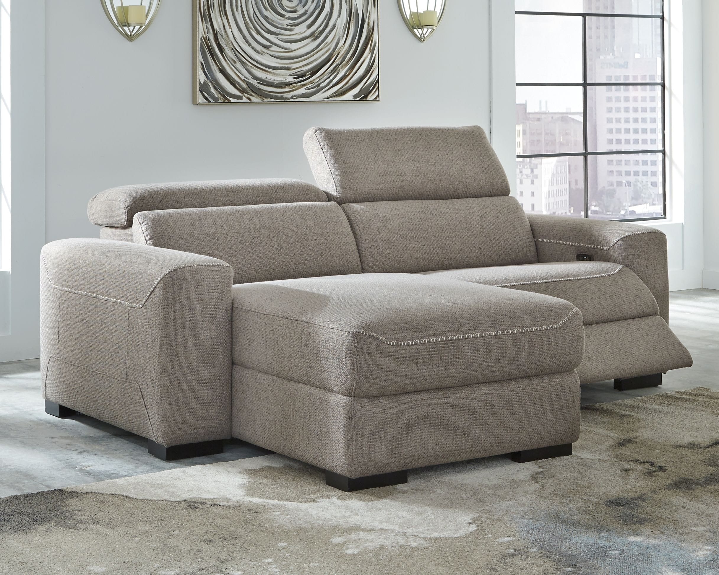 Ashley Living Room Right Arm Facing Power Recliner 2 Pc Sectional 77005-62-79