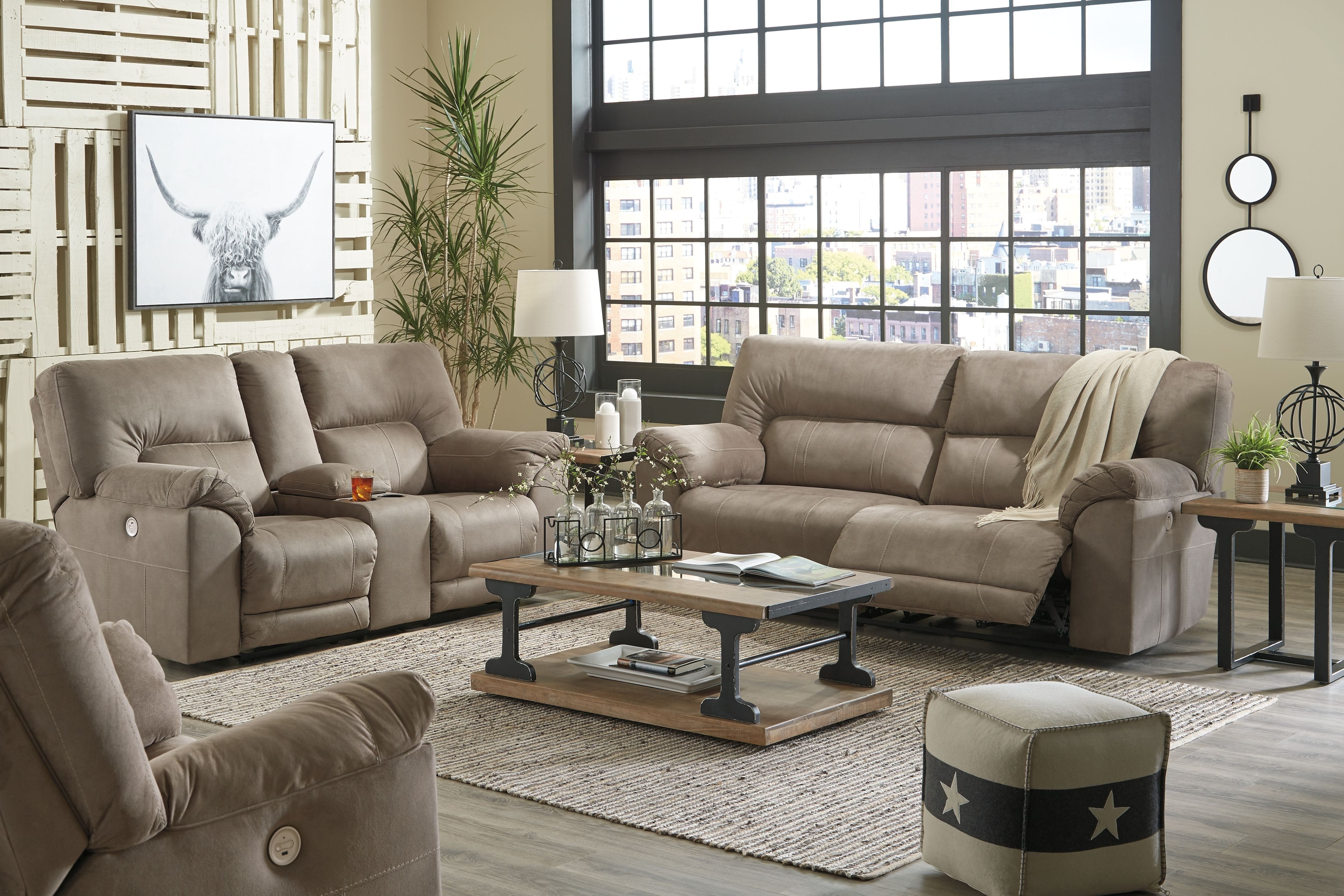 Ashley Living Room 3 Piece Power Reclining Living Room Set 77601-47-96-98