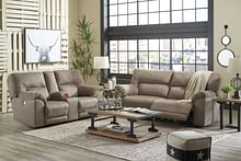 Ashley Living Room 2 Piece Reclining Power Sofa and Loveseat 77601-47-96
