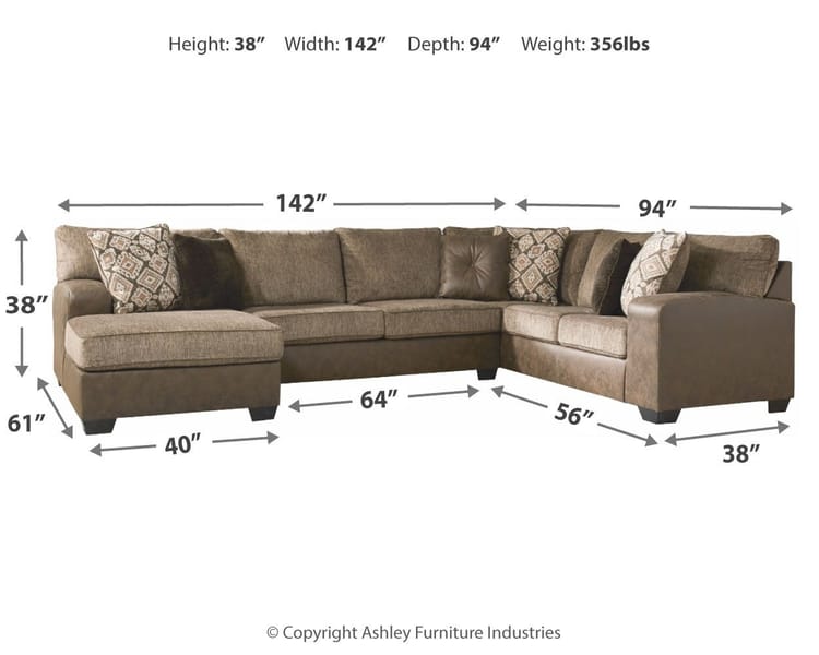 Ashley Living Room Sectional with Chaise 91302-16-34-67