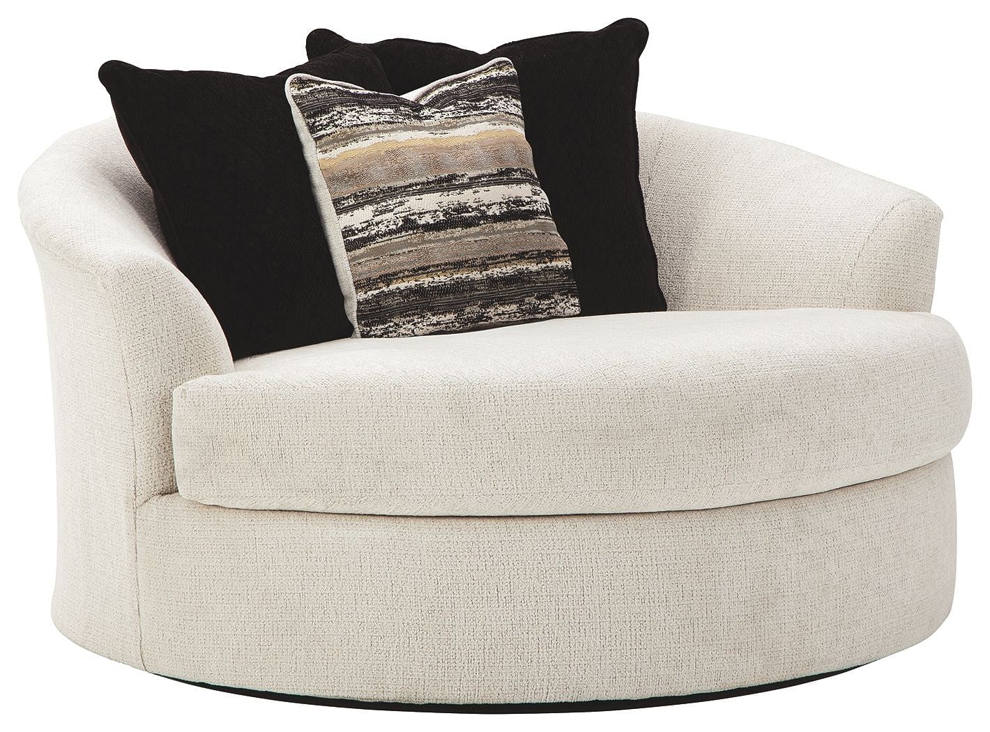 Living Room Upholstered Chairs Ashley Living Room Oversized Round Swivel Chair 9280121 At Istyle